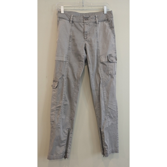 Sundance Catalog Cotton Stretch Grey Cargo Pants Size 2 - Picture 6 of 6